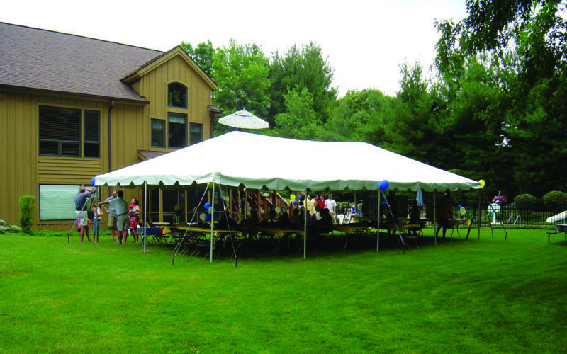 20' x 40' Classic Series Frame Tent with backyard graduation party